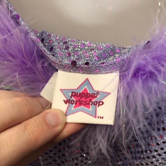 Puppet Workshop Kids Flapper costume purple feathers metallic silver kids small - Picture 5 of 11